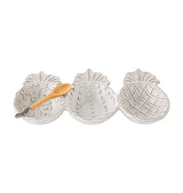 Mudpie Pineapple Triple Dip Set with Spoon