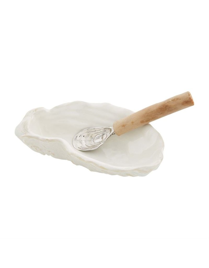 Mudpie Oyster Dip Bowl with Spoon, 6"