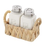 Mudpie Hyacinth Salt and Pepper Set in Basket