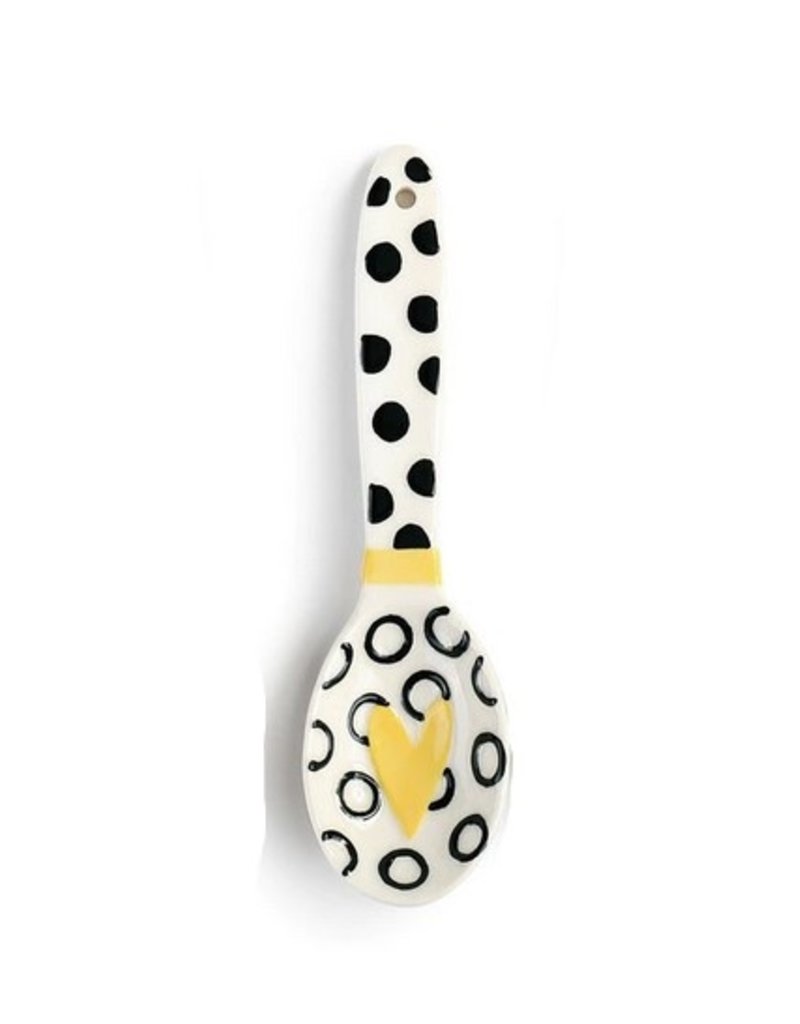 Demdaco Heartful Home Ceramic Spoon, 5.5", Yellow Heart