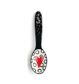 Demdaco Heartful Home Ceramic Spoon, 5.5", Red Heart "Love"