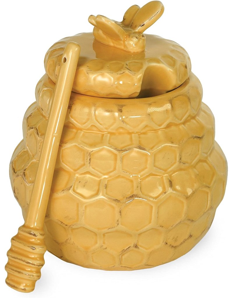 Boston International Honeycomb Honey Pot & Dipper