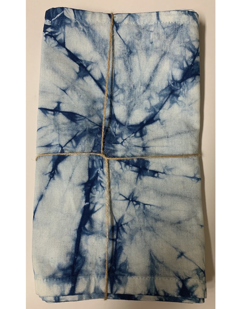 Hand-Dyed Indigo Placemat, Tie-Dye Blue Shibori-Set of 4
