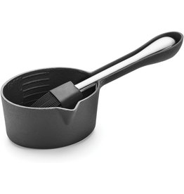 Foxrun Outset CAST IRON SAUCE POT WITH NESTING SILICONE BASTING BRUSH