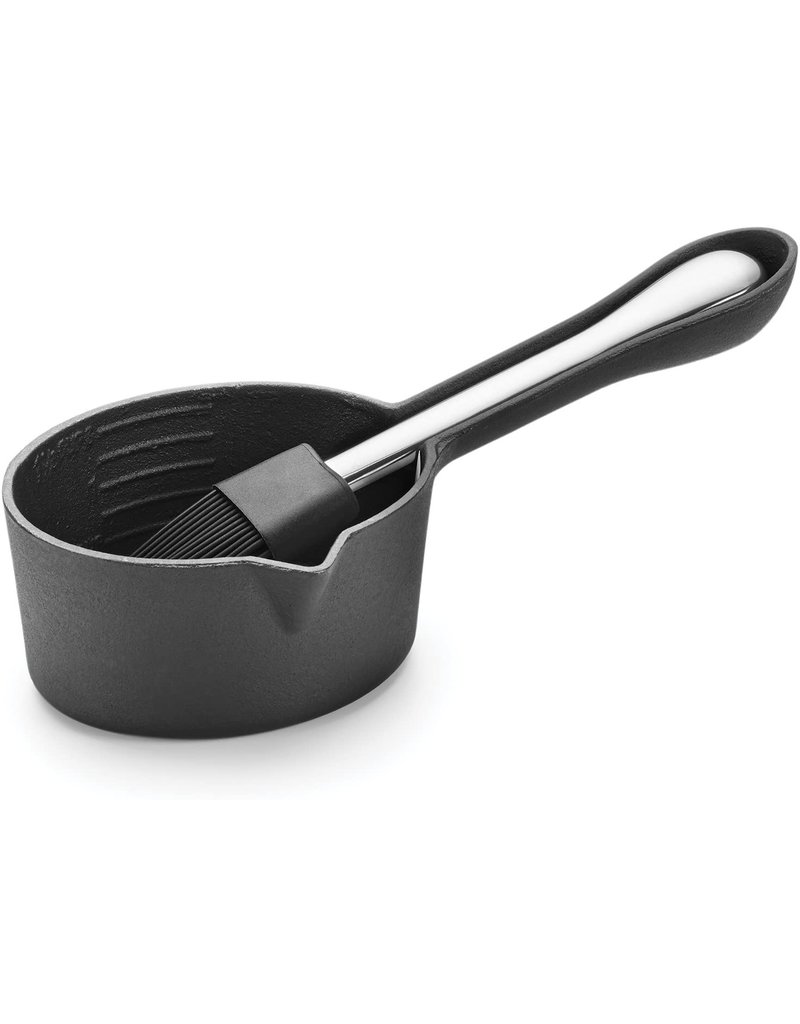 Foxrun Outset CAST IRON SAUCE POT WITH NESTING SILICONE BASTING BRUSH
