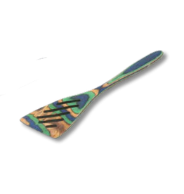 Island Bamboo/Wilshire Peacock Green/Blue Pakkawood MINI Slotted Spatula Turner, 8"