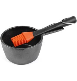 Charcoal Companion/Union Cast Iron Sauce Pot & Silicone Basting Brush Set cirr