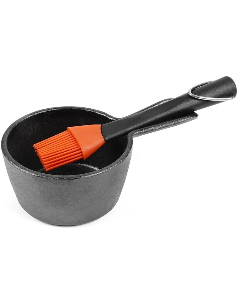 Charcoal Companion/Union Cast Iron Sauce Pot & Silicone Basting Brush Set cirr