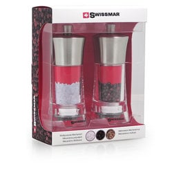 Swissmar Torre Mill Set - Clear Acrylic with Stainless Top , 6"
