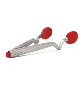 DreamFarm Clongs, Click-Lock Sit Up Tongs with Silicone Tip, red, 12"