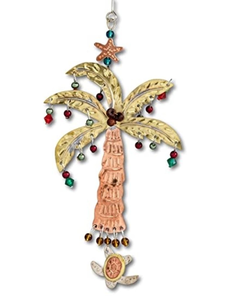 Pilgrim Imports Ornament, Palm with Sea Turtle, Nickel-Copper-Brass*