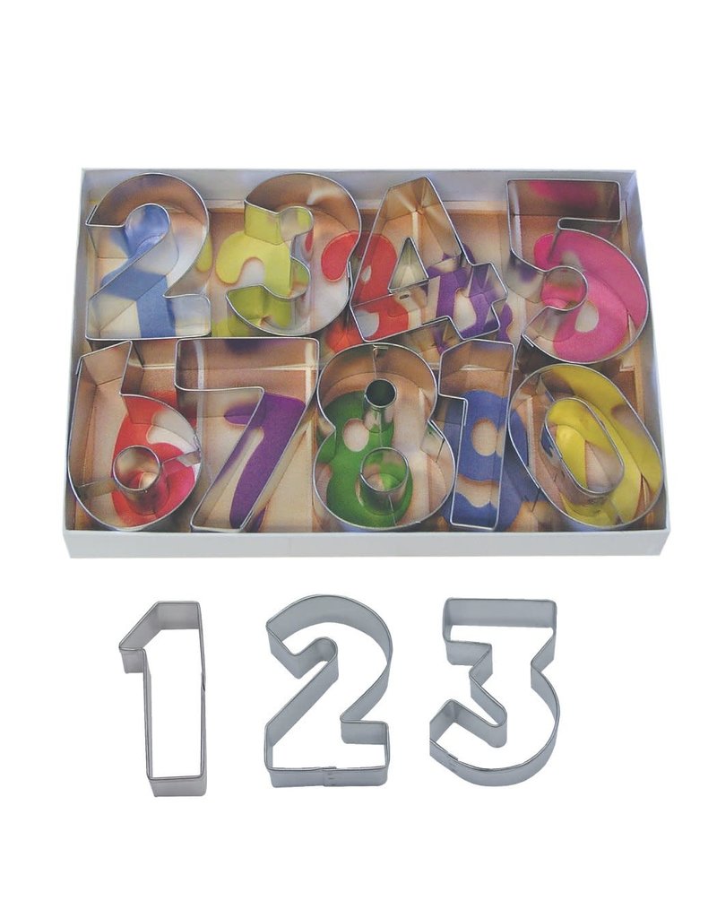 R&M International Numbers Cookie Cutters, 9pc Set 2.5"
