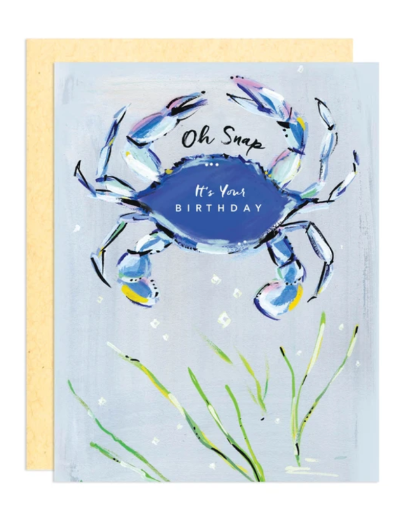 Greeting Card - Birthday, Snap Blue Crab