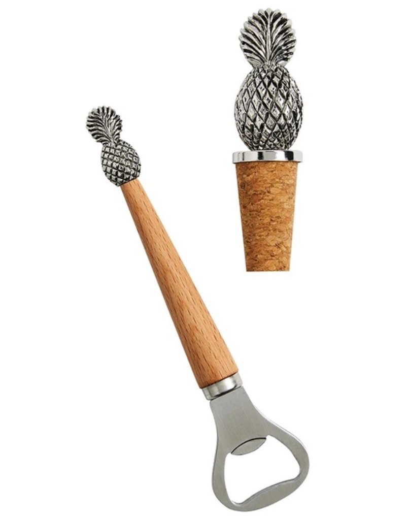 Mudpie Pineapple Bottle Opener & Bottle Stopper Set