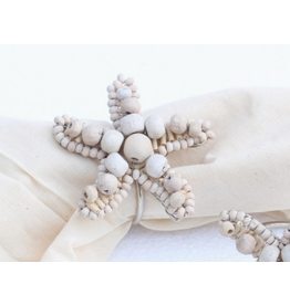 Rightside Design Starfish Napkin Ring, wood beaded*