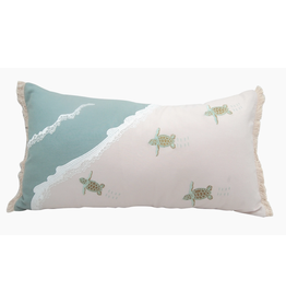 Rightside Design Sea Turtle Migration Pillow - Indoor Cotton Lumbar, 13x26 disc