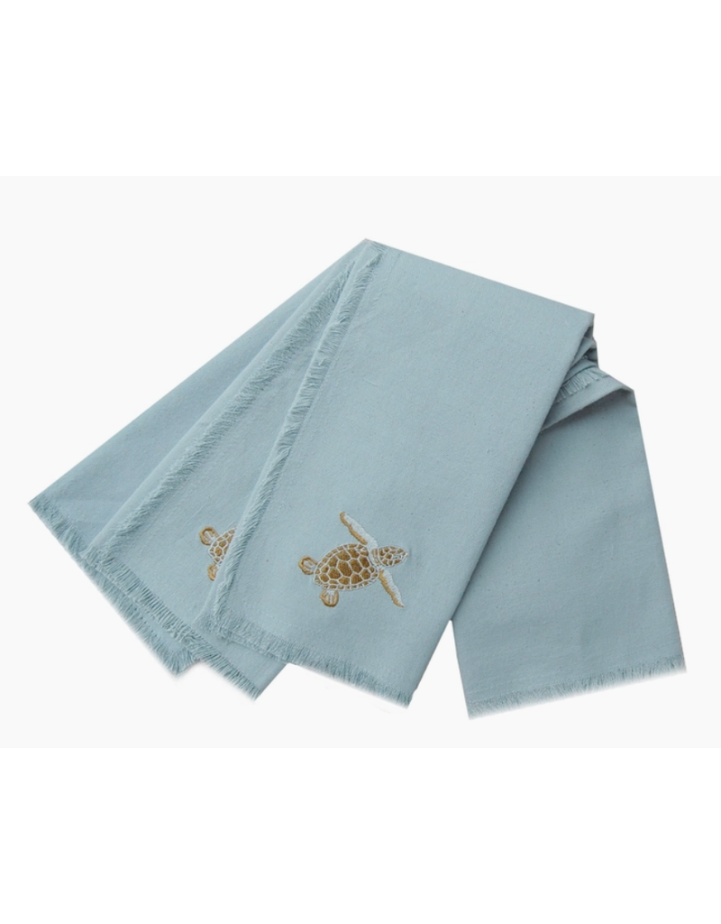 Rightside Design Embroidered BABY SEA TURTLE Cotton Napkins, Set of 4
