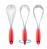 DreamFarm Flisk 1 in 1 Balloon & Flat Whisk, red