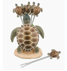 Supreme Housewares Sea Turtle Cocktail Picks with Holder, 6-Piece