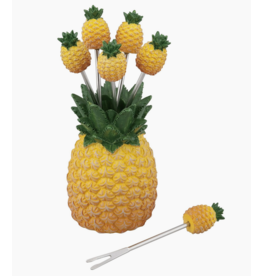 Supreme Housewares 6-Piece Pineapple Cocktail Picks with Holder
