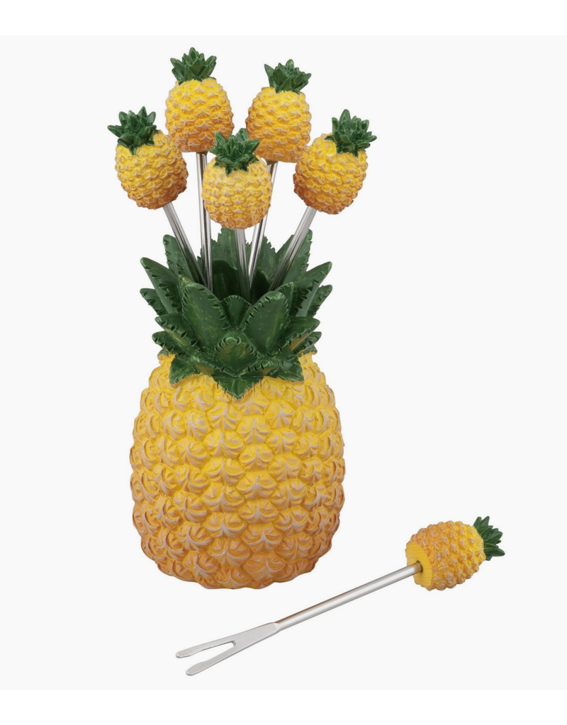 Supreme Housewares Pineapple Cocktail Picks with Holder, 6-Piece