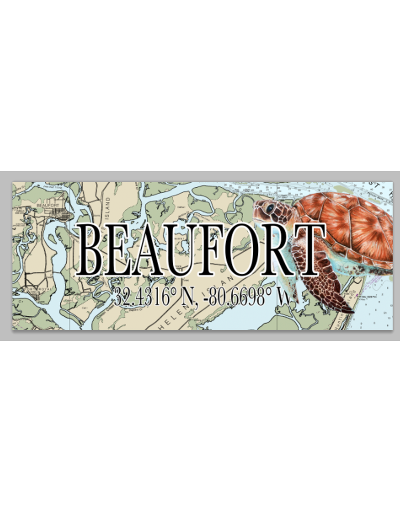 Sign, Mini Beaufort Map , Sea Turtle 3x9