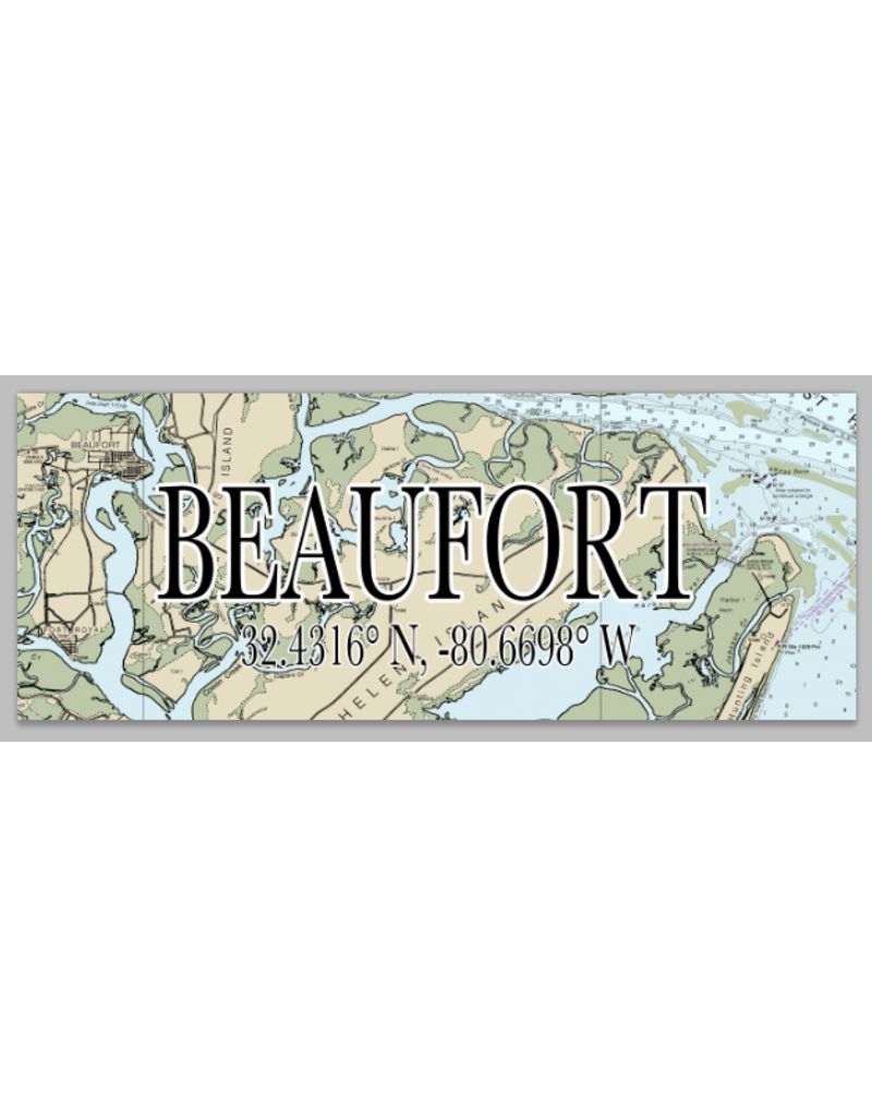 Sign Mini Beaufort Map Coordinates, 3x9