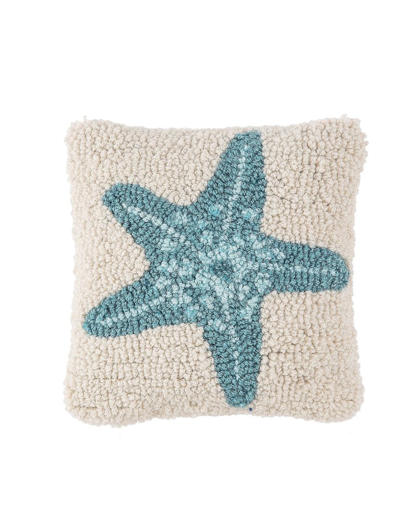 C and F Home Pillow, Starfish, hooked 8x8