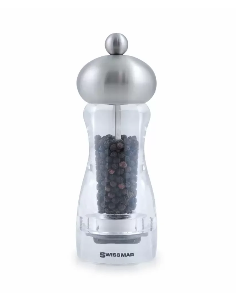 Swissmar Andrea PEPPER Mill, 6", Acrylic and Stainless