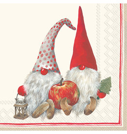 Boston International Holiday Cocktail Napkins, Friendly Tomte Red Gnome, 20x