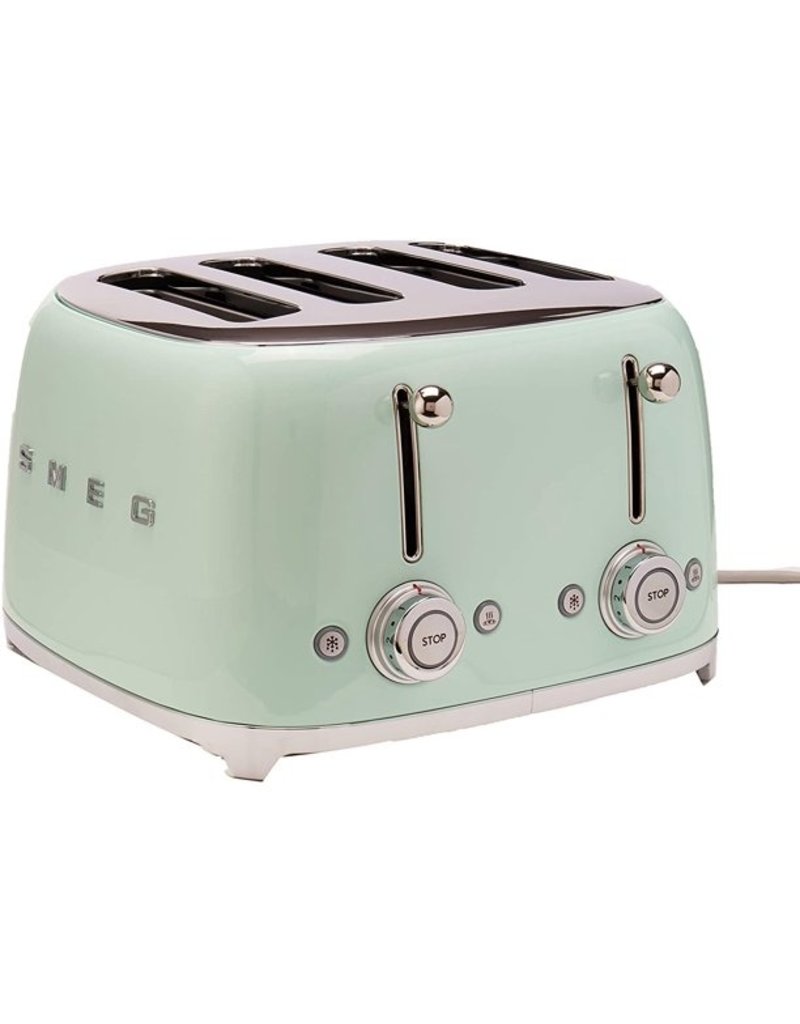 SMEG 4-Slot 4x4 Retro Style Electric Toaster, pastel green, cirr