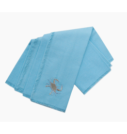 Rightside Design Embroidered CRAB Cotton Napkins, Set of 4