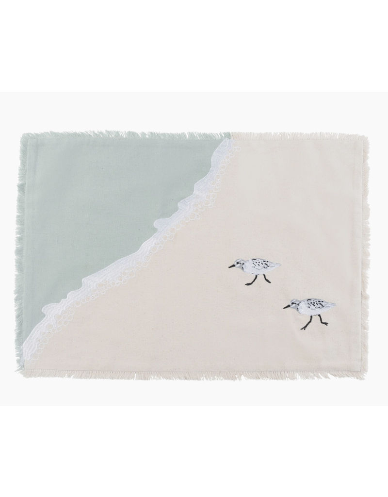 Rightside Design Embroidered SANDPIPER on Beach Placemat