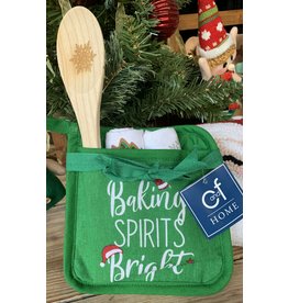 C and F Home Holiday Potholder Set, Baking Spirit