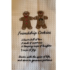 C and F Home Holiday Dish Towel Gingerbread Cookies, waffle weave disc