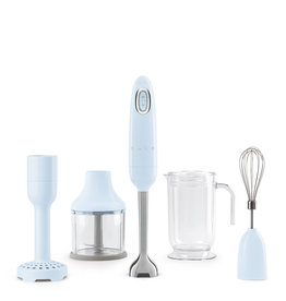 SMEG Retro Style Electric Immersion Blender with Accessories, pastel blue