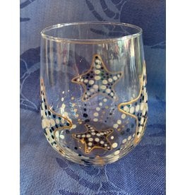 Hand-Painted STARFISH Stemless Wine Glass, 20oz