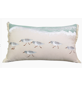 Sand Pipers Sprint Pillow - Indoor Cotton Lumbar, 13x26