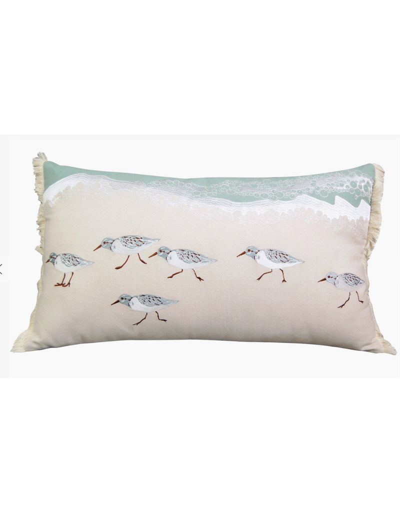 Sand Pipers Sprint Pillow - Indoor Cotton Lumbar, 13x26