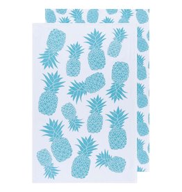 Now Designs Dish Towels, Pineapples Bali, Set of 2, floursack discntd