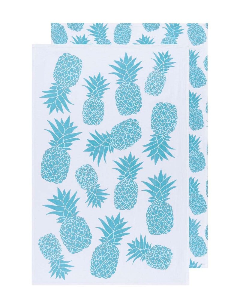 Now Designs Dish Towels, Pineapples Bali, Set of 2, floursack discntd