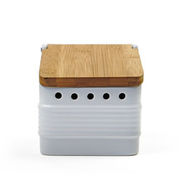 RSVP Stoneware Garlic Keeper, white