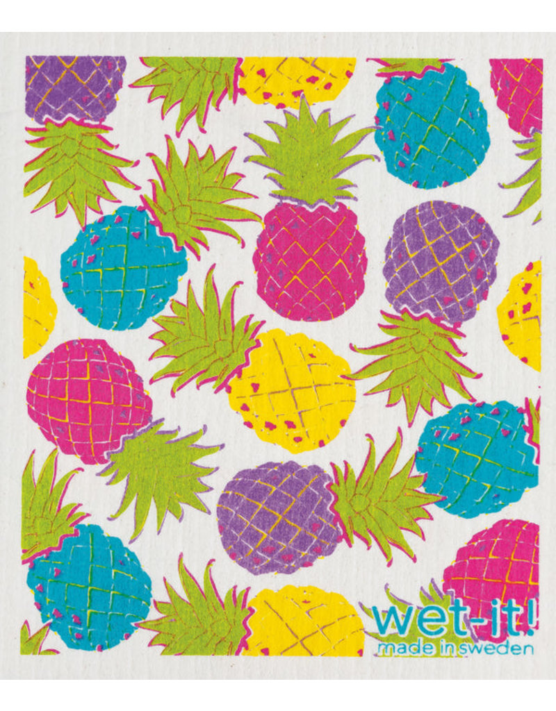 Wet-It Swedish Dish Cloth Pineapples, Multicolor