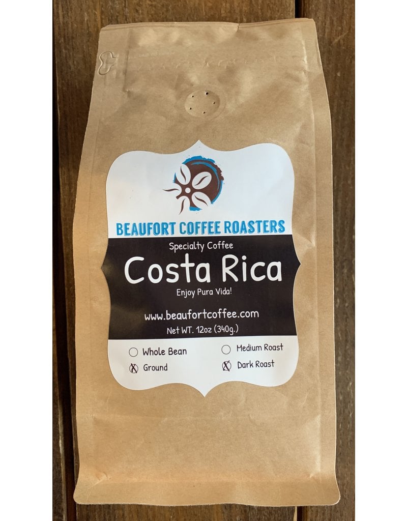 Beaufort Coffee Costa Rica, Dark Roast, Ground 12oz