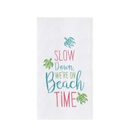 C and F Home Towel, Slow Down Beach Time, floursack