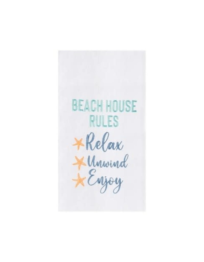 C and F Home Towel, Beach House Rules, floursack disc