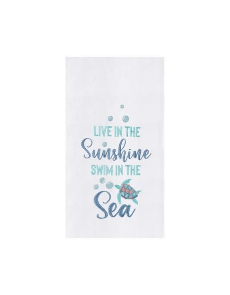 C and F Home Towel, Live Sunshine Swim Sea, floursack