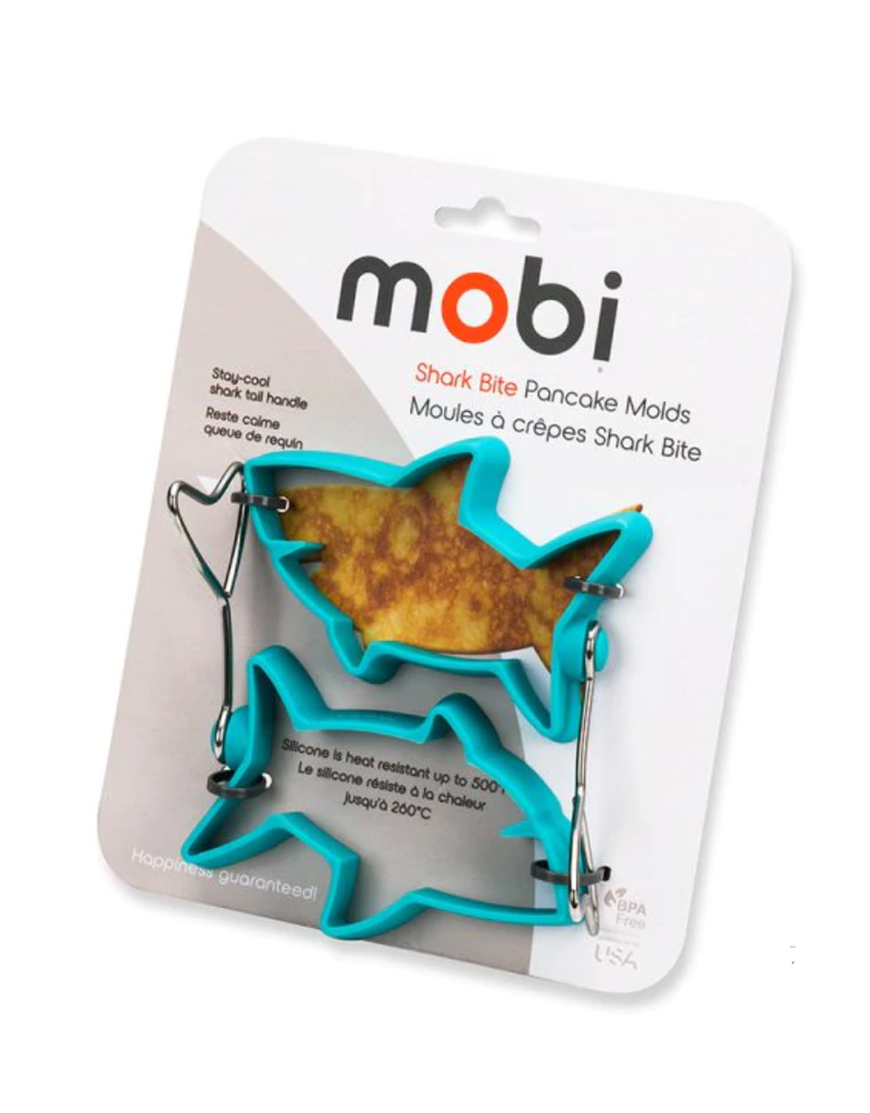 MOBI Shark Silicone Pancake Mold, Blue, Set of 2