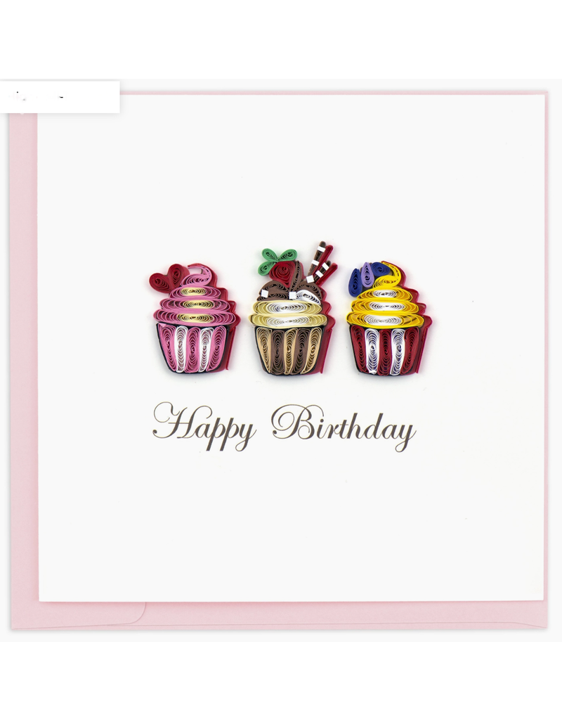 Greeting Card, Quill - Birthday, Cupcakes, 6x6 disc