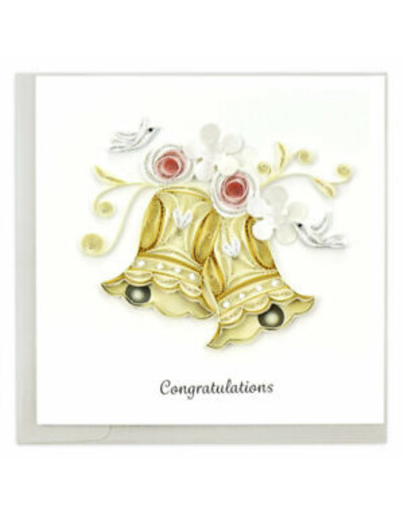 Greeting Card, Quill - Wedding, Bells, 6x6